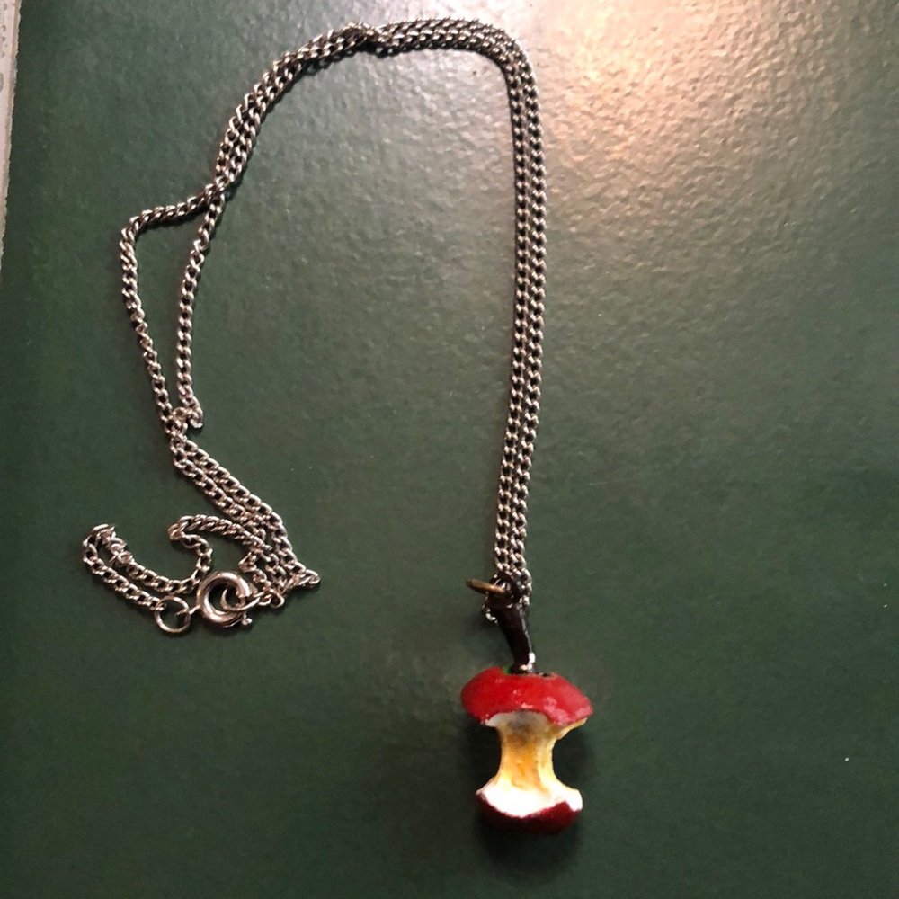 Vintage eaten apple necklace